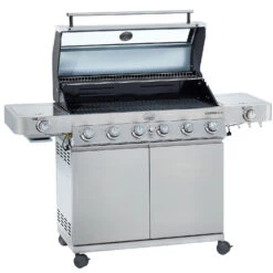 Rösle Edelstahl Gasgrill Videro G6-S VARIO+ - Limited Edition Modell 2023 Inkl. Abdeckhaube -Broil King || Napoleon || Rösle Verkaufsgeschäft Roesle Videro 25528 G6 S Edelstahl Deckel offen 1